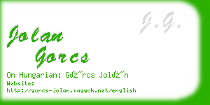 jolan gorcs business card